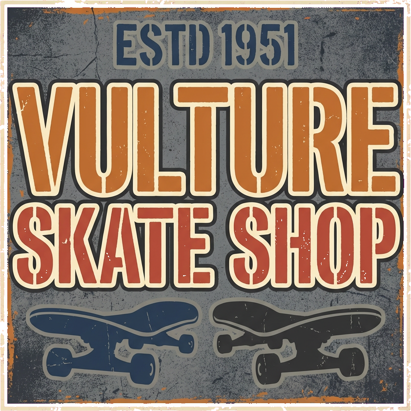 Vulture Skate Shop Sticker — Stickers Graphic Tee | Crags Rags